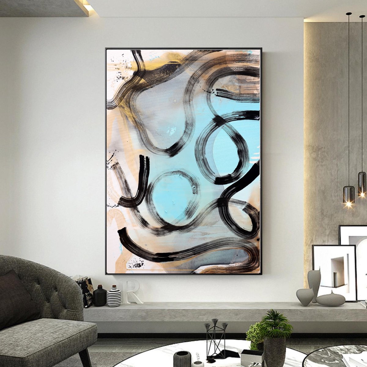 Abstract Acrylic Painting By Poovi Art, 30 X 48", Life You Hoped For, Original Artwork