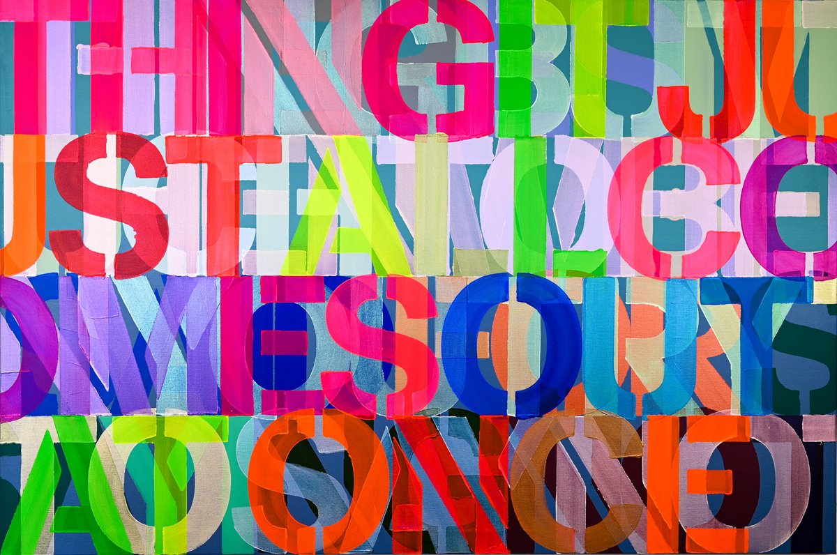 Abstract Acrylic Painting By Niki Hare, 59 X 39", Much To Be Said, Original Artwork