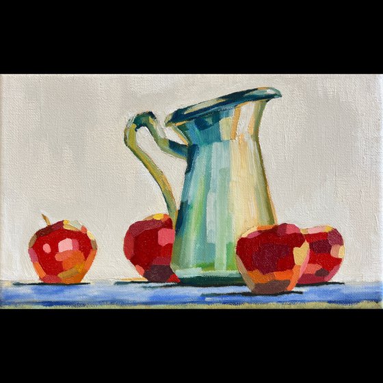 A Milk Jar with Apples