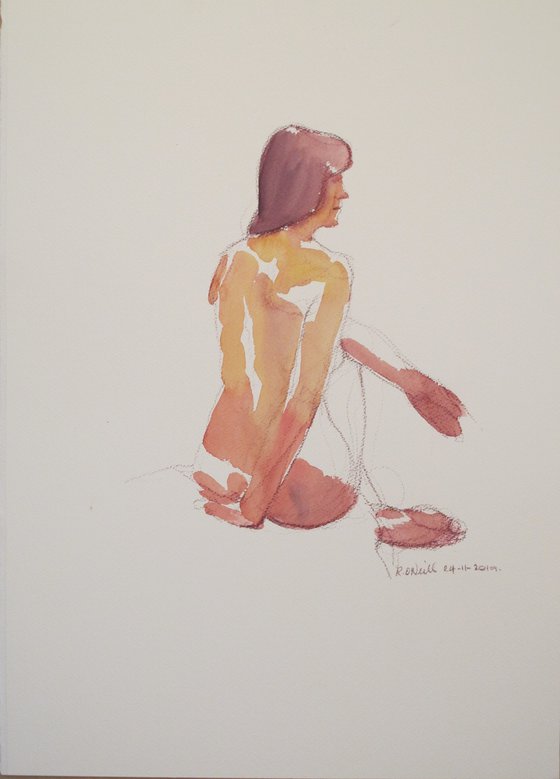 Seated male nude