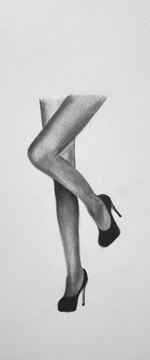 Stockings and high heels by Maxine Taylor