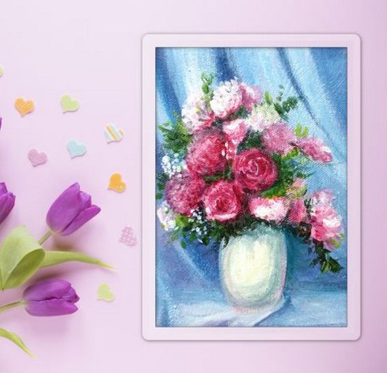 Vase of Pink flowers