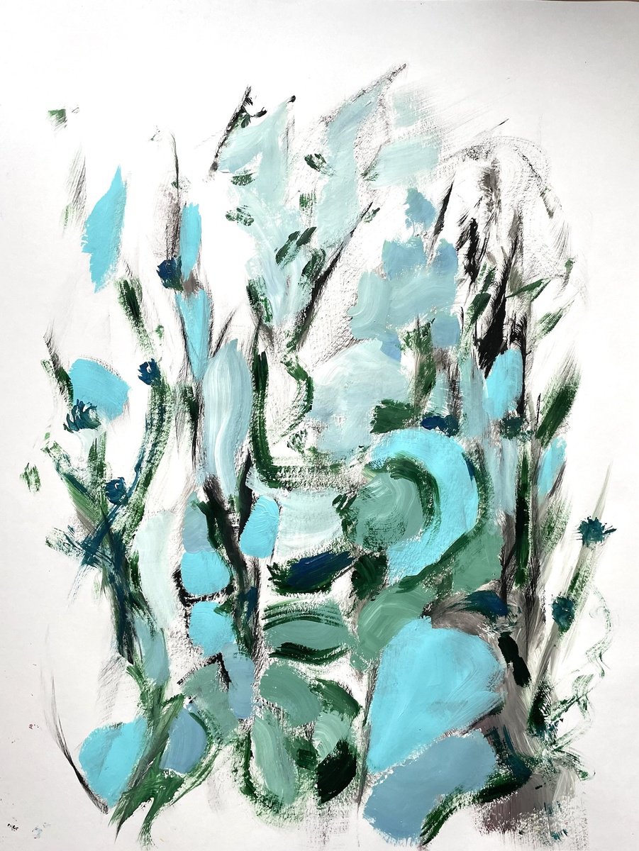 Organic Abstract Acrylic Painting By Christel Haag, 20 X 25, Youngster, Original Artwork