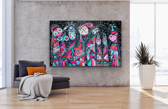 75''x 45''(190 x 115 cm), Friends 52