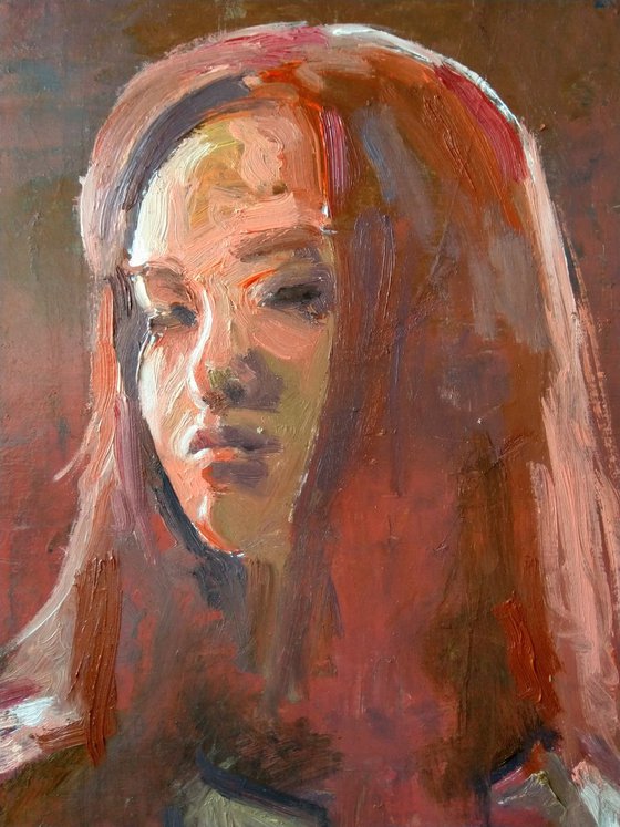 Portrait(oil painting, 27x40cm)