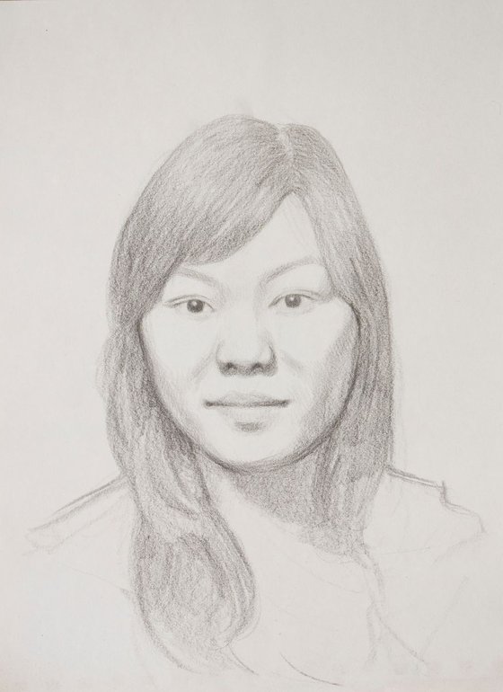 life model portrait - pencil