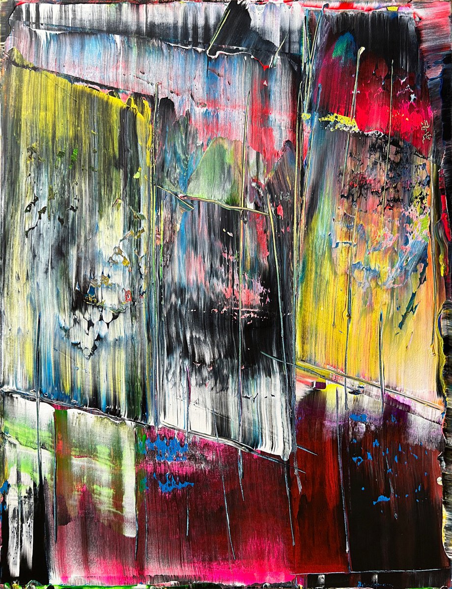 Expressive Abstract Acrylic Painting By Preston M. Smith (Pms), 30 X 40", "Paradigm Shift", Original Artwork