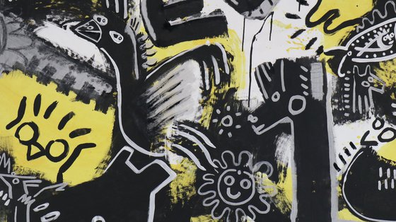 LOVE NATURE B&W......    and yellow 140x200cm