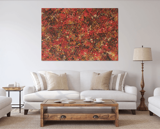 Abstract J. Pollock style acrylic by M.Y.