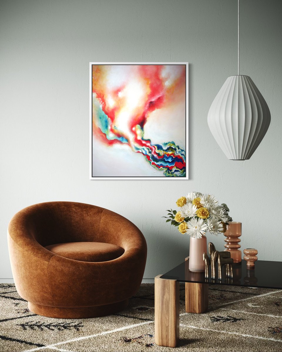 Abstract Acrylic Painting By Tam Chianta, 30 X 36", A Gathered Radiance, Original Artwork