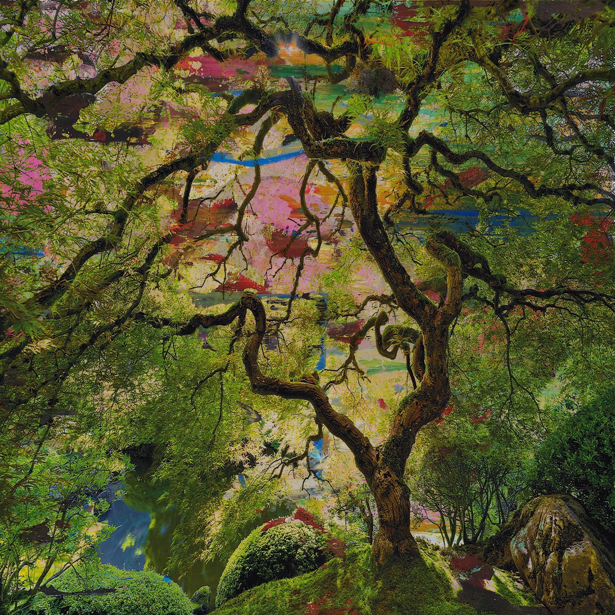 Expressive Landscape Photograph By Geert Lemmers Fpa, 31 X 31, Magical Nature Opus 86 New, Original Artwork