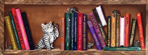 Bookshelf with a kitten by Lena Smirnova
