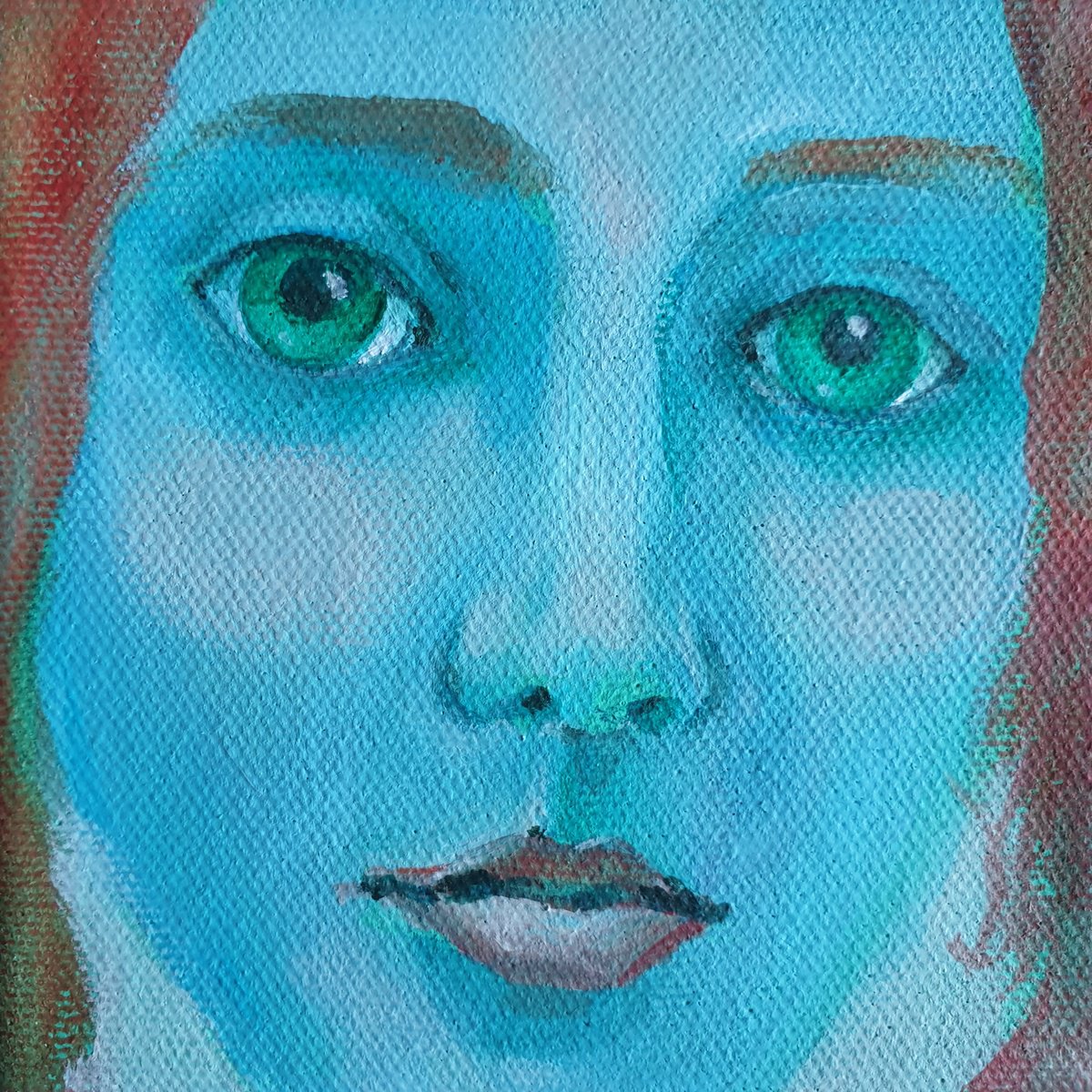 Expressive Portrait Drawing By Ksenia June, 4 X 4", Sisterhood - Aglae, Original Artwork