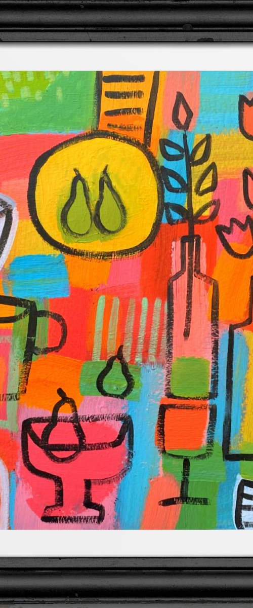 Still Life with 4 Pears by Jan Rippingham