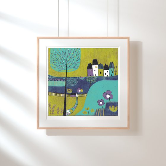 When Spring Comes - Linocut