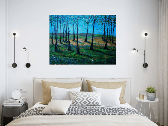 Butser View in Autumn- Large  (102x76cm -40" x30")