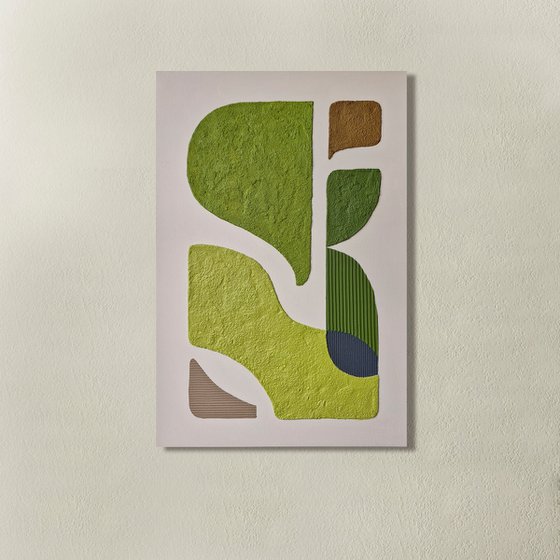 "Green Bay 3" High textured green art