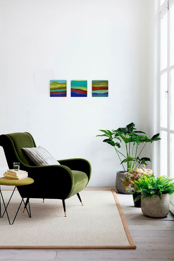 Colorful Landscape Triptych