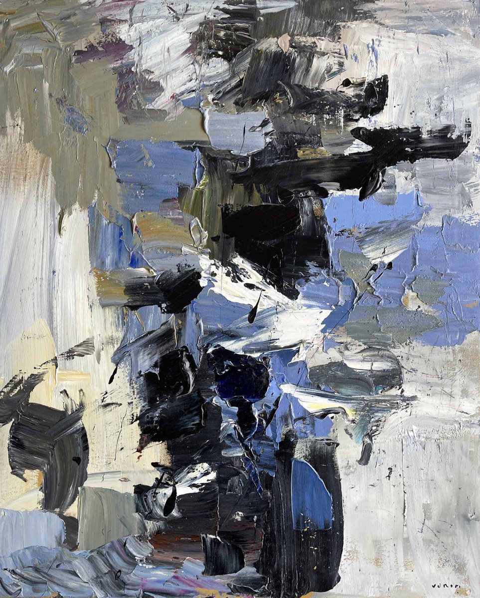 Expressive Abstract Oil Painting By Agostino Veroni, 32 X 40, Abstract, Original Artwork