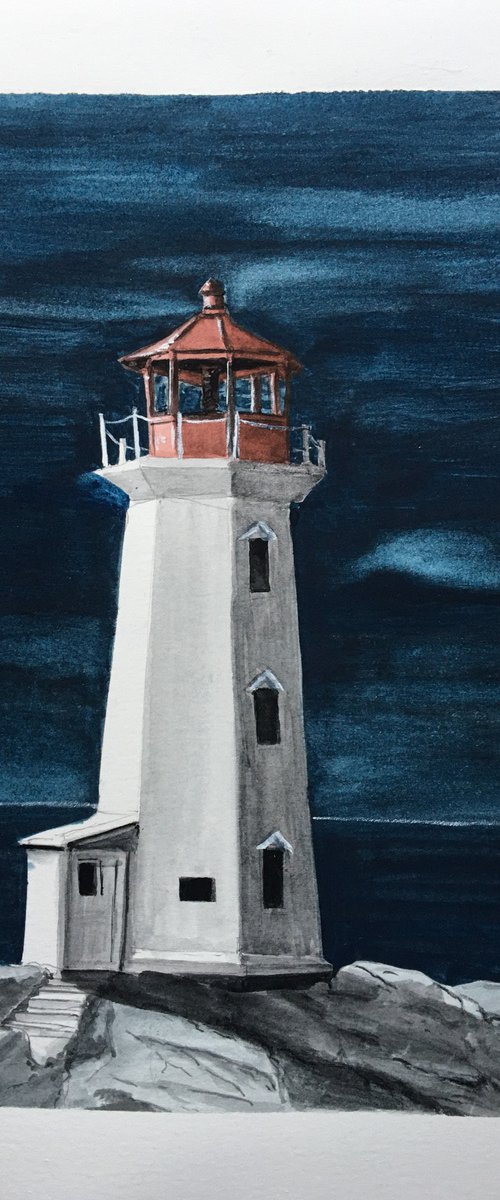 Lighthouse; Peggys Cove by Laurence Wheeler