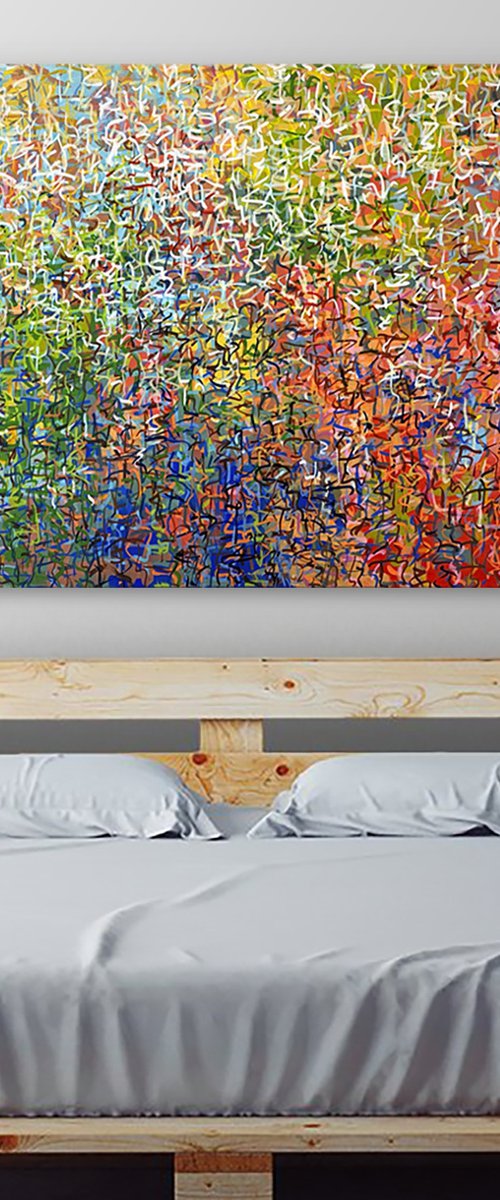 HippieTrippy - 120 x 90cm - acrylic on canvas by George Hall