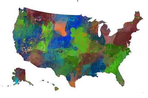 USA Map 5 by Marlene Watson