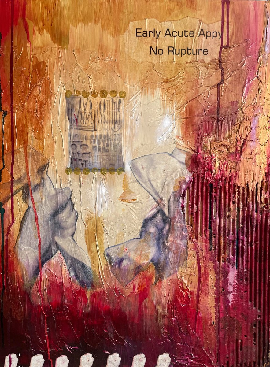 Organic Abstract Painting By Shelli Finch, 18 X 24", Early Accute Appy - No Rupture, Original Artwork