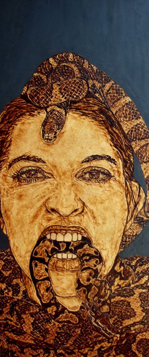 Marina Abramovic by MILIS Pyrography