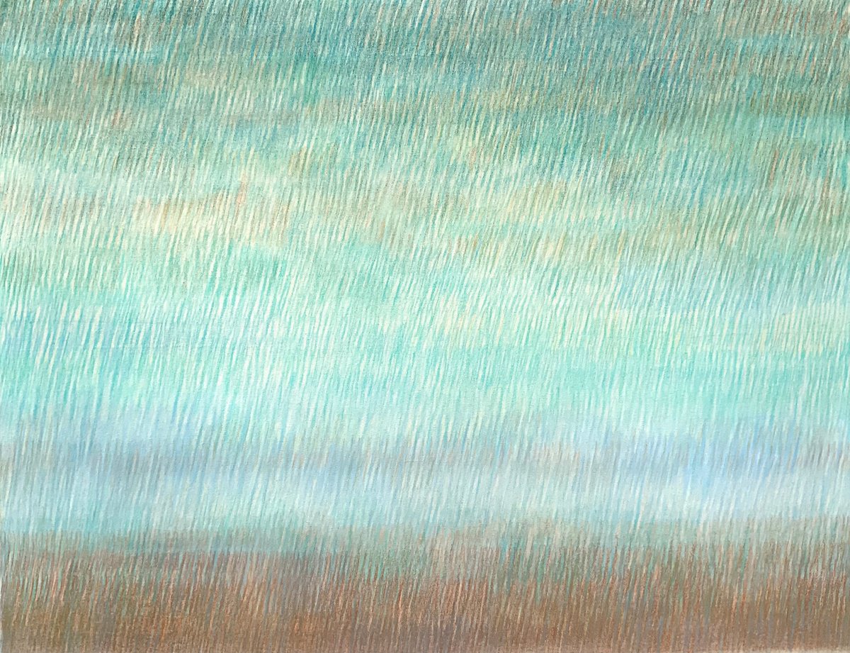 Abstract Landscape Painting By Malgorzata Krakowiak, 46 X 35", Sublimat N*130, Original Artwork