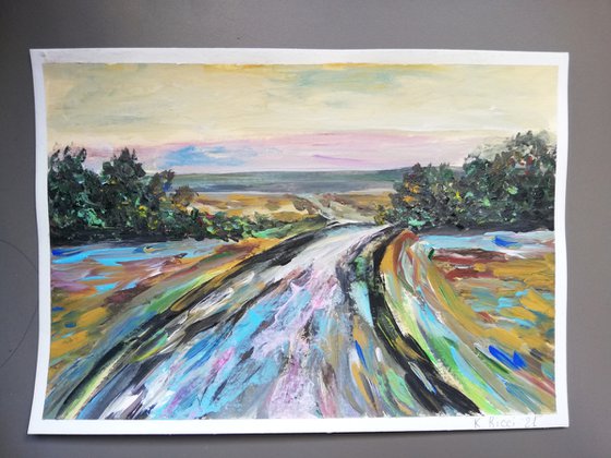 "On the Road" 21x30cm/8x12 in