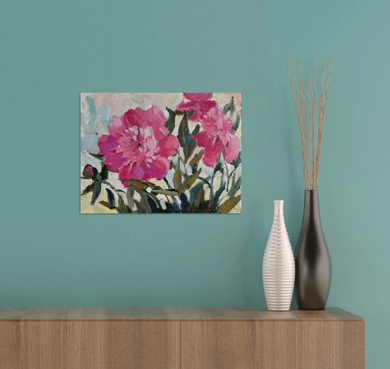 pink peonies