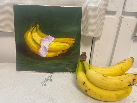 Still life with bananas from supermarket