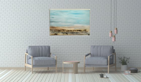 Loneliness  - Abstract Art - Acrylic Painting - Canvas Art - Framed Painting - Abstract Sea Painting - Ready to Hang