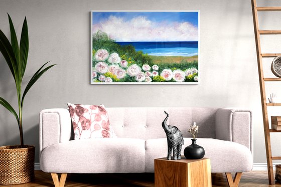 ocean flowers painting