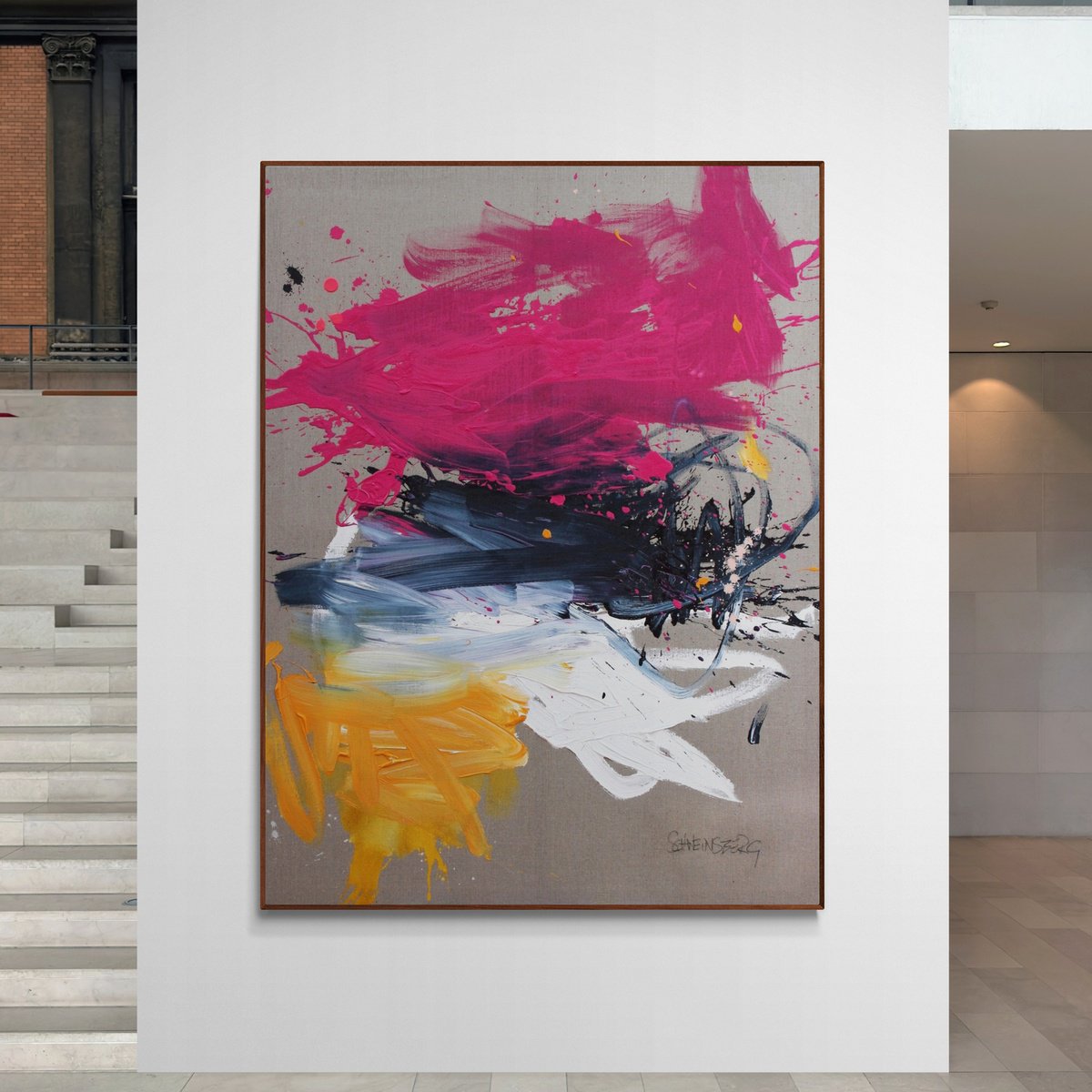 Expressive Abstract Acrylic Painting By Daniela Schweinsberg, 47 X 63, I Always Take The Biggest Sundae 1, Original Artwork