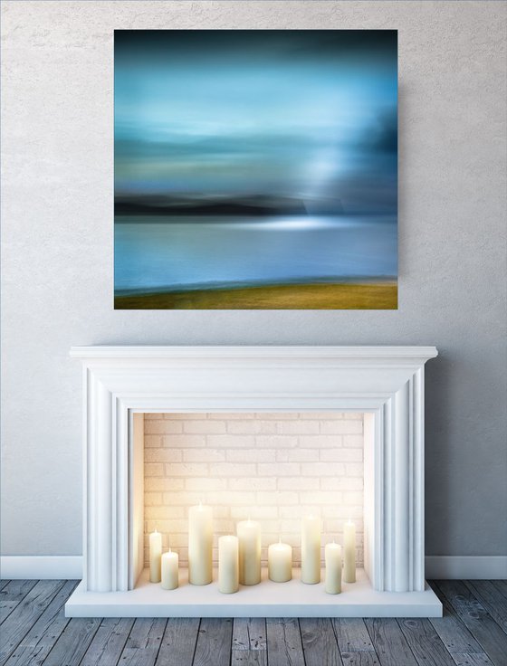 Light the Way  - Mustard and Blue on Canvas