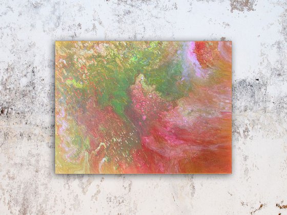 "Energy Orbiting" - FREE USA SHIPPING - Original Abstract PMS Fluid Acrylic Painting - 24 x 18 inches