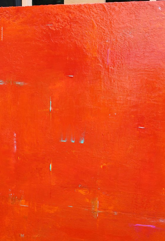 Primitive Red Orange Abstract II