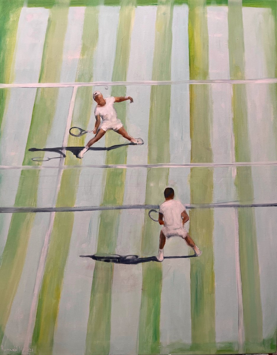 Tennis 4 By Romuald Mulk Musiolik, 28 X 35, Artwork For Sale On Artfinder