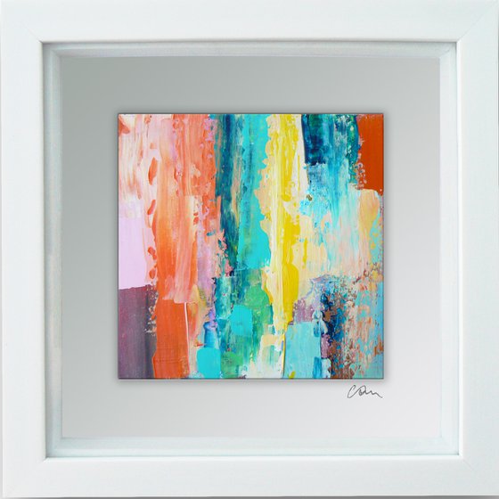 Framed ready to hang original abstract  - Chasing rainbows #1