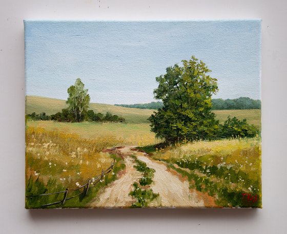 Country Landscape. Oil Painting. 8 x 10