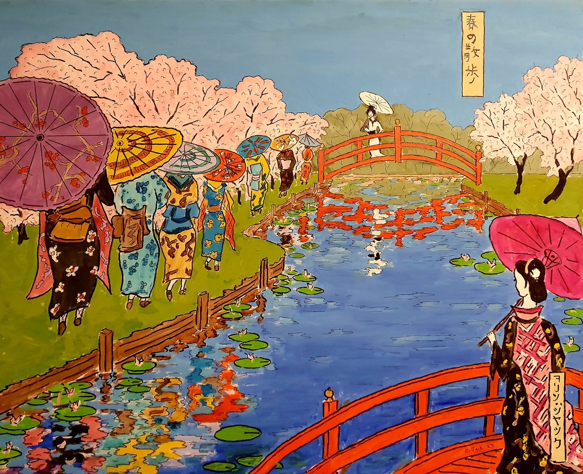 Acrylic Painting , Springtime Walks By Colin Ross Jack, 30 X 24, Artwork For Sale On Artfinder