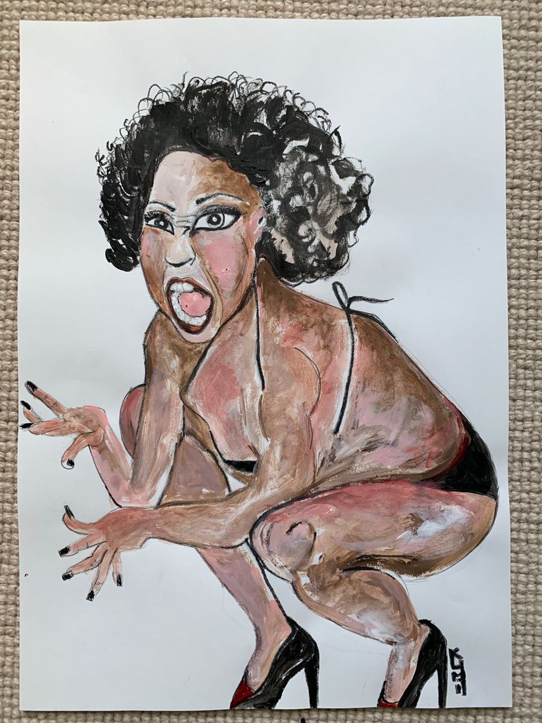Black Woman Portrait Fun Art One Of A Kind Gif Artfinder