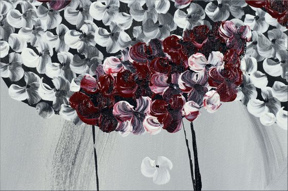 Hydrangea II - Abstract acrylic painting, Abstract Flowers