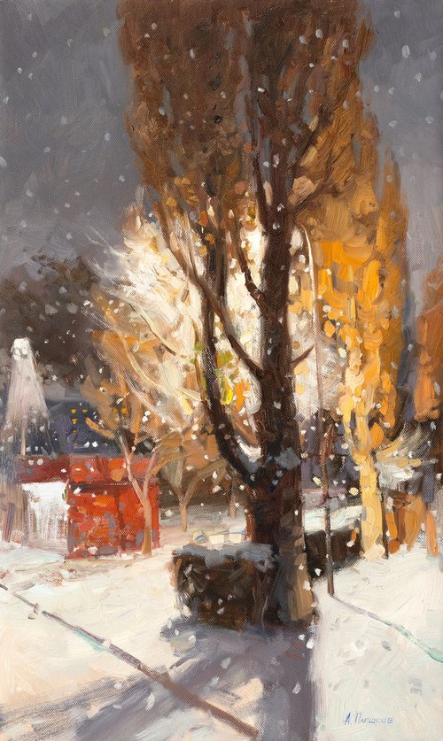 Snow in the city by Alexey Pleshkov