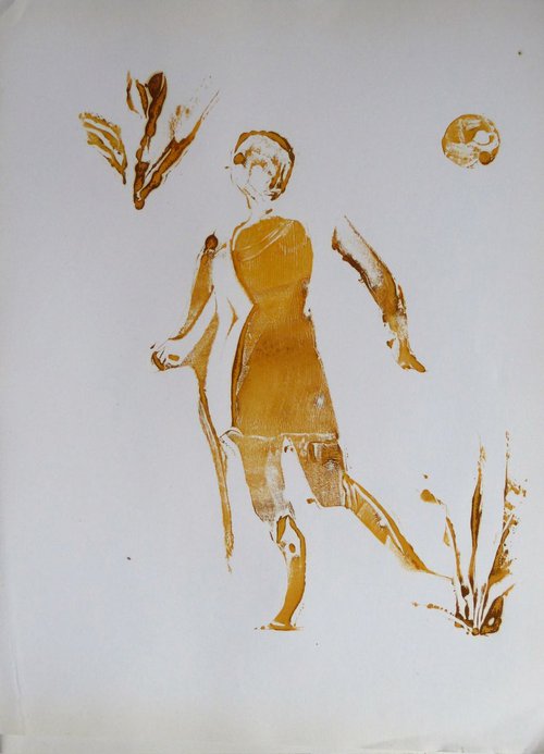 Sunshine 1,  monoprint  65x50 cm by Frederic Belaubre