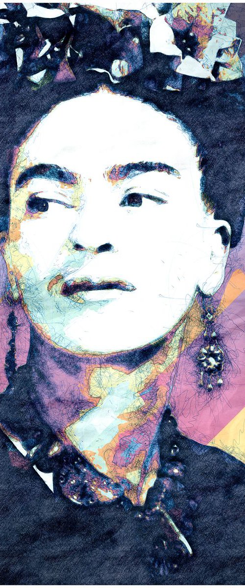 Frida Kahlo Portrait - Pop Art Modern Poster 2 Stylised Art by Jakub DK - JAKUB D KRZEWNIAK