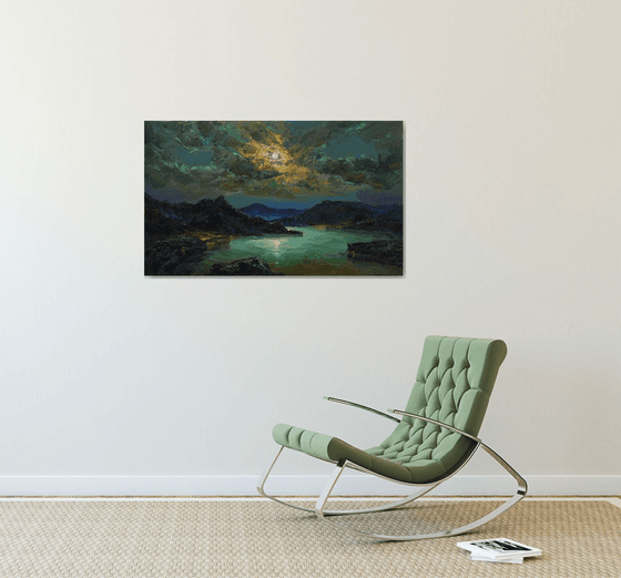 Night space over the bay