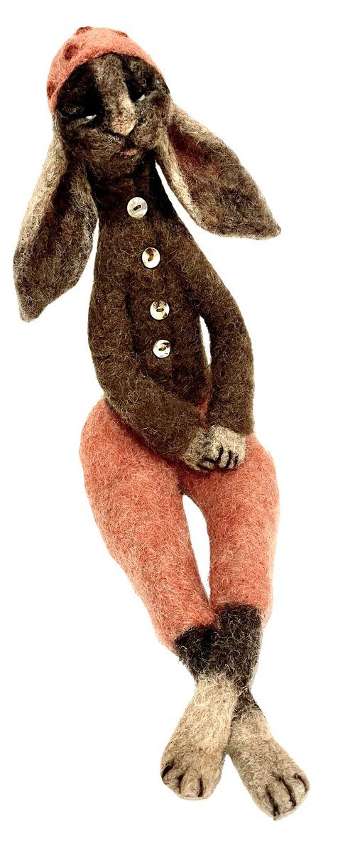 Séraphina, felted wool hare by Eleanor Gabriel