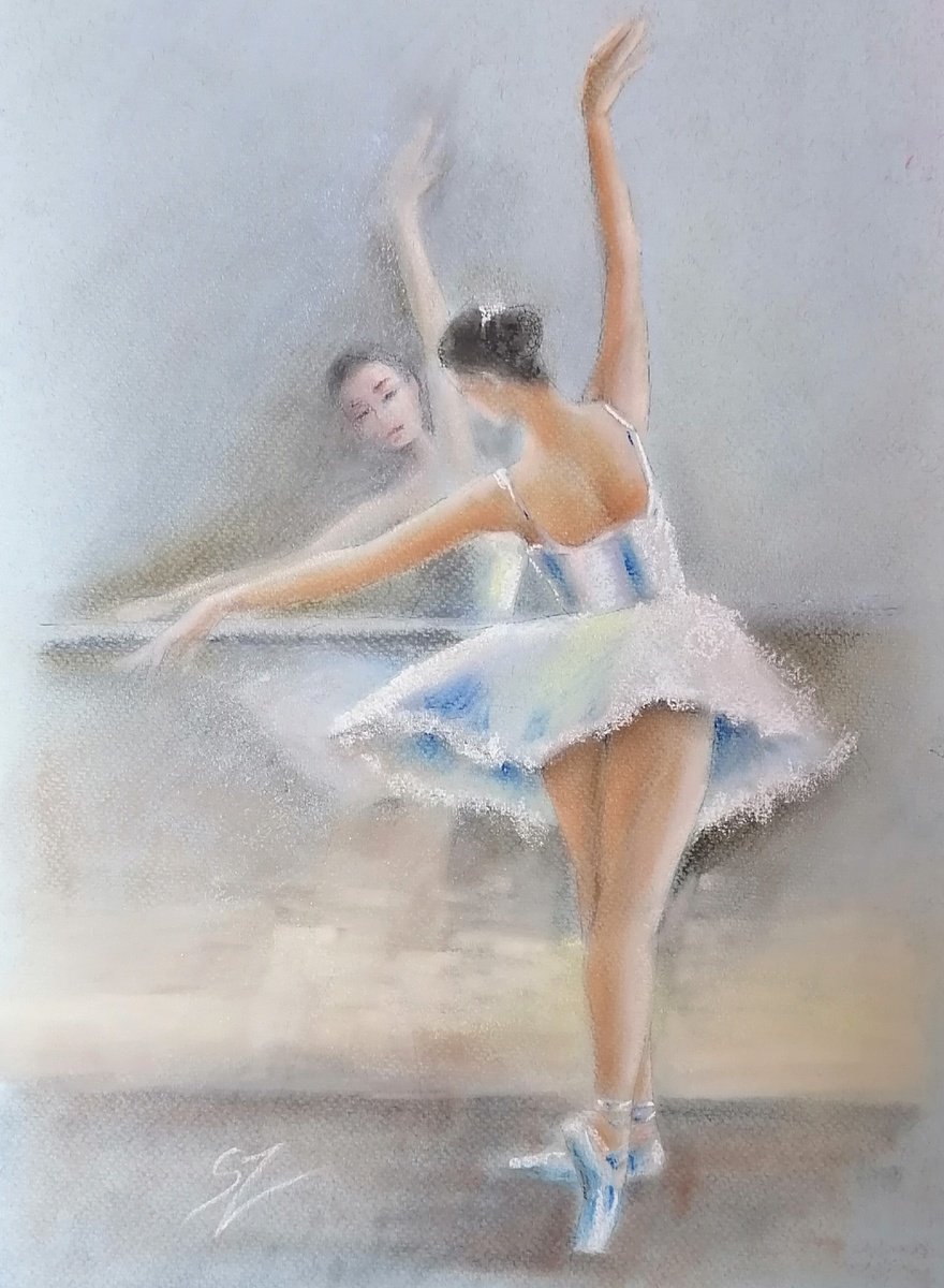Impressionistic Portrait Painting By Susana Z. Harris, 12 X 17", Ballet Dancer 58, Original Artwork